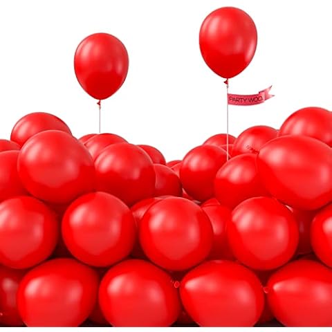 PartyWoo 120 Red Balloons for Events Cover
