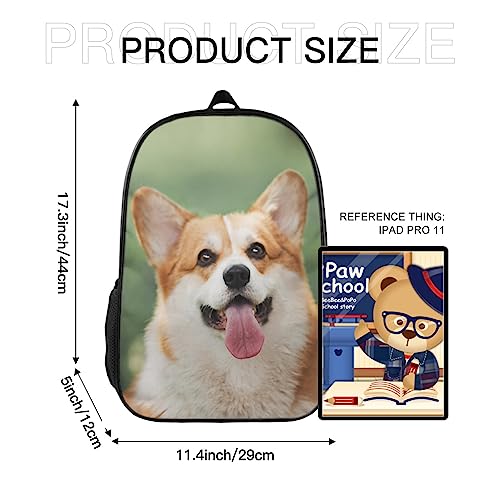 Custom Backpackand and Lunch Bag, Personalized Lightweight School Bookbag with Lunch Tote Bag Add Your Photo Text for Boys and Girls, Travel, Work4