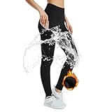 SP3LOPS Fleece Lined Leggings Women,Water Resistant Winter Thermal Leggings for Women, Thick Warm Lined Yoga Pant Pockets Black