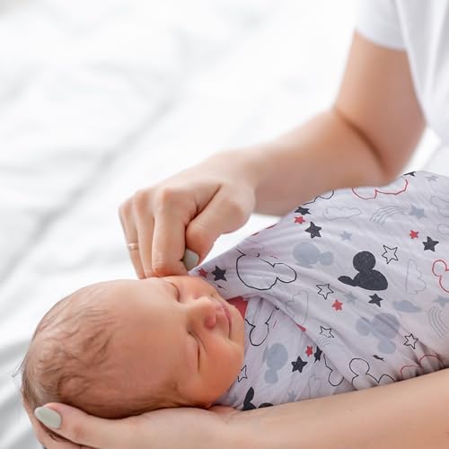 Image of Lambs & Ivy Disney Baby Mickey Mouse Muslin Swaddle Blanket & Plush Gift Set