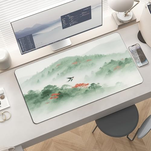 Mouse Pad grande Mountain Forest de caucho antideslizante miniatura 6