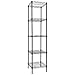 Estantería de metal de 5 niveles, altura ajustable, estante de alambre para lavandería, baño, cocina, 30 cm de ancho x 30 cm de profundidad x 127 cm de alto, color negro