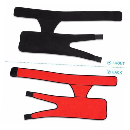 Faja de soporte lumbar con muslera protectora roja miniatura 4