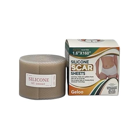 Geloo Silicone Scar Sheets (Roll-4M) - Silicone Gel sheeting for The Treatment of Scars - Reusable Scar Removal Silicone Gel Strips for C-Section, Keloid, Surgery, Acne, Burn Etc Cover