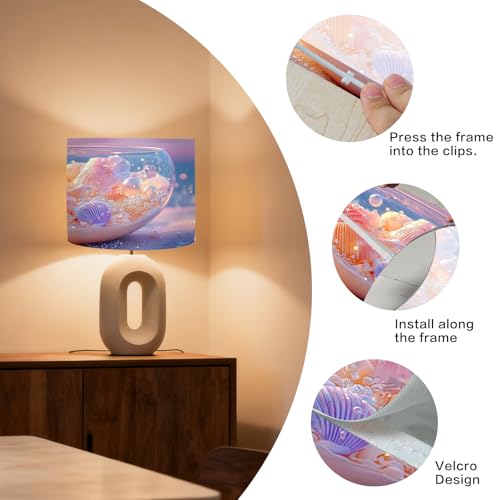 Image of Nuxovilar Lamp Shades Set of 2, 13 inch Top x 13 inch Bottom x 10 inch High (Spider)