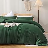 JANZAA Full Comforter Set 7 Pieces Bed in a Bag Emerald Green Reversible Bedding Sets Bed Set with Comforter Bed Sheet Fitted Sheet Pillowcase Lightweight for All Season