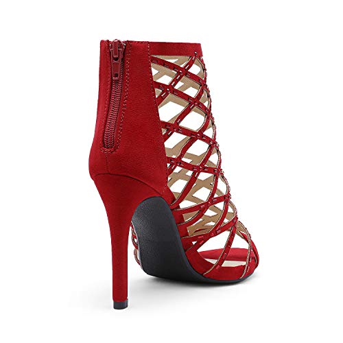 DREAM PAIRS Women's Rhinestone Ankle Strap Open Toe Stiletto Heel Sandals pump Shoes3