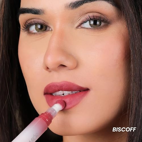 Image of LAMIOR Blurry Fudgy Matte Lip Tint Combo - Long Lasting, Transfer Proof & Hydrating Lip Tint, Enriched with Jojoba Oil, Almond & Mango Extracts with Cushion Applicator, (Winter Delight, Pack of 3)