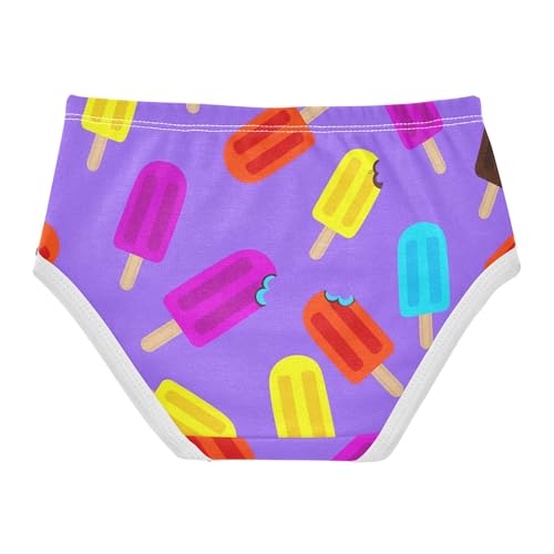 Cartoon Girls Underwear Toddlers 2t Cotton Girl Panties Cute Playful Purple Popsicles Ice Cream Briefs Kids Undies2