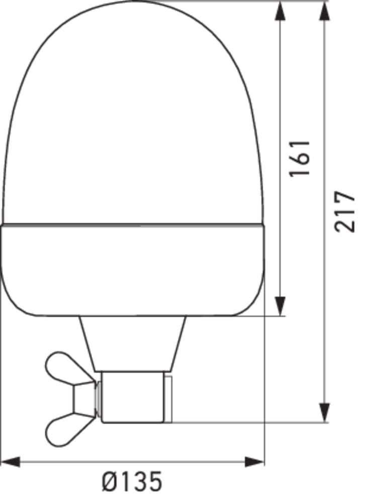 HELLA Halogen Światło ostrzegawcze obrotowe - Rota Compact - 12V - żółty - Nasadka rurowa, giętka - Ilość: 1 - 2RL 009 506-001
