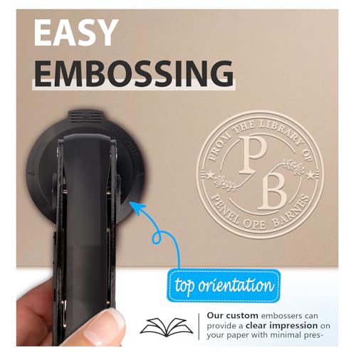 Custom Book Embosser | Personalized Library Embosser | Initials Stamp | from The Library of Self Ink Stamps(Initials 4) — view 4