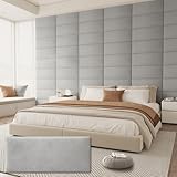 Upholstered Headboard for Queen Size Bed, Wall Mounted & Peel and Stick Headboard, Soundproof DIY Wall Panels, Leather Head Board in Modern Design for Bedroom (9 Panels, Each 23.62'x9.84'