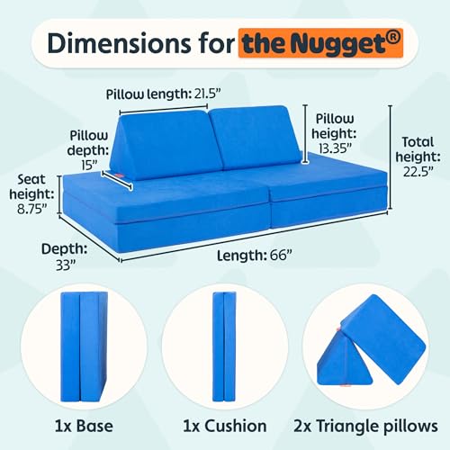 Image of Nugget - The Original Play Couch for Kids - Modular Foam Children's Sofa for Playroom, Imagination, & Creative Open Ended Play - Washable & Convertible Playroom Furniture, Neptune
