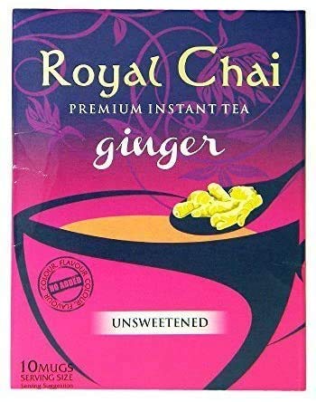 Royal ChaiGinger Unsweetened 180g (Pack of 2) – Premium Instant Tea – Ginger Tea – Natural – Instant Ginger Indian Tea