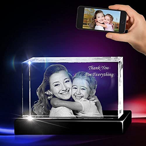 3D Crystal Photo - 3D Crystal Picture Cube Hand Cut - Personalized With Custom Engraving - Gift For Father's Day, Anniversary, Pet, Memorable Gift, And Keepsake, Small Landscape #TOP4
