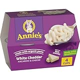 Annie's White Cheddar Microwave Mac and Cheese with Organic Pasta, Made with Real Cheese, Dinner Side or Snacks, 4 Cups, 8.04 oz