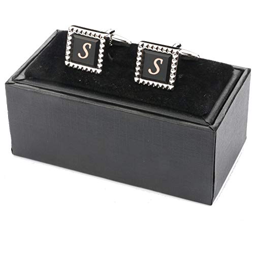 Mancuernillas clásicas para hombre con iniciales y caja regalo miniatura 7