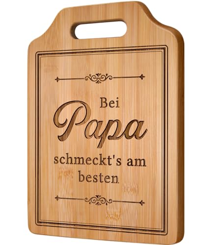 Giftasy Papa Geschenk Geburtstag - Graviertes Bambus Schneidebrett, Geschenke für Papa, Papa Geburtstagsgeschenk, Papa Geschenk Weihnachten, Weihnachtsgeschenke für Papa, Vater