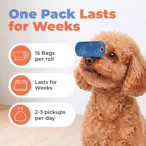 Image of Best Pet Supplies Dog Poop Bags for Waste Refuse Cleanup, Doggy Roll Replacements for Outdoor Puppy Walking and Travel, Leak Proof and Tear Resistant, Thick Plastic - Royal Blue, 150 Bags