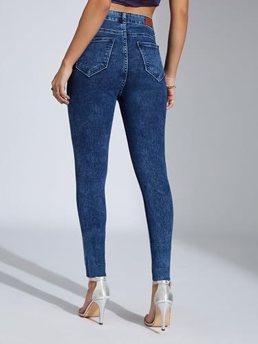 Image of Miss Chase Women's Skinny Fit High Rise Regular Length Denim Stretchable Jeans