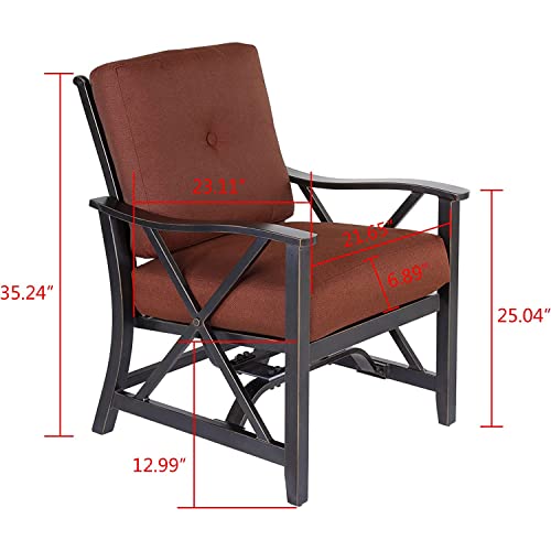 Oakland Living 2 Piece Haywood Deep Seat Rocking Chairs, Antique Bronze #TOP4