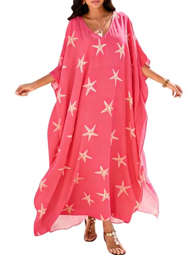 Image of Moss Rose Kaftan Dresses for Women Summer Swimsuit Cover up Caftan Dress