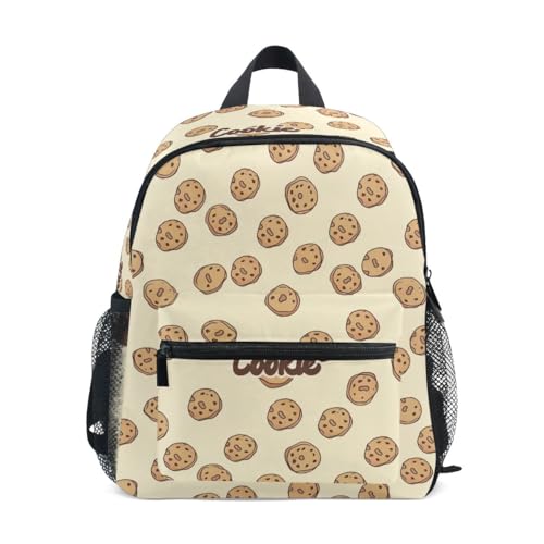Chocolate Chip Cookies Theme Toddler Backpack with Name Tag, Kids Backpack for Daycare Travel, School