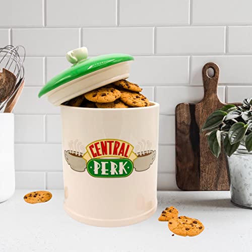 Silver Buffalo Friends Central Perk Logo Canister Ceramic Cookie Jar With Sculpted Coffee Mug Lid (Large) #TOP7