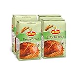 SOUBRY Brotbackmischung zum Backen für süsses Brioche Brot im Backofen oder Brotbackautomat, lebensmittel, VorteilsPack Mehl Mischung zum Backen für süße brote im 4er Set (4 x 2 Kg)