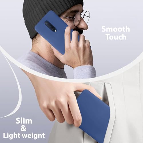 Image of LIRAMARK Liquid Silicone Soft Back Cover Case for OnePlus 8 /1+8 (Midnight Blue)