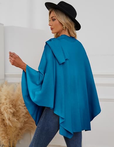 Image of PULI Womens Cross Front Poncho Shawl Wrap Elegant Wedding Formal Gift