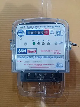 SM Eenterpricesa Single Phase 2 Wire Electrical Energy KWH Meter (White) SKN Bentex