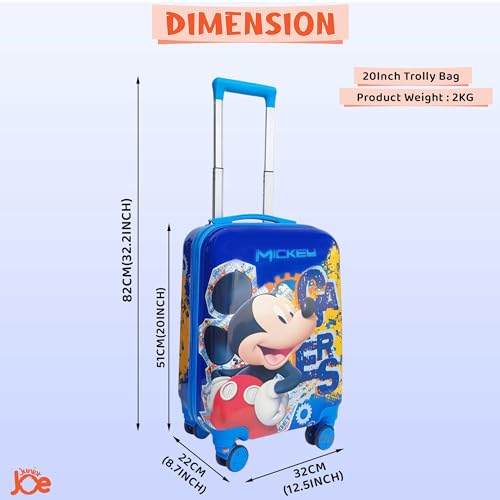Image of JUNIOR JOE 20 Inch Kids Suitcase with 4 Wheel Travel Trolley Bag (4 Day Trip) (Design-1, 20 INCH)