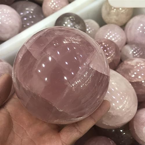 Boule de cristal de quartz rose naturel de décoration pour lithothérapie