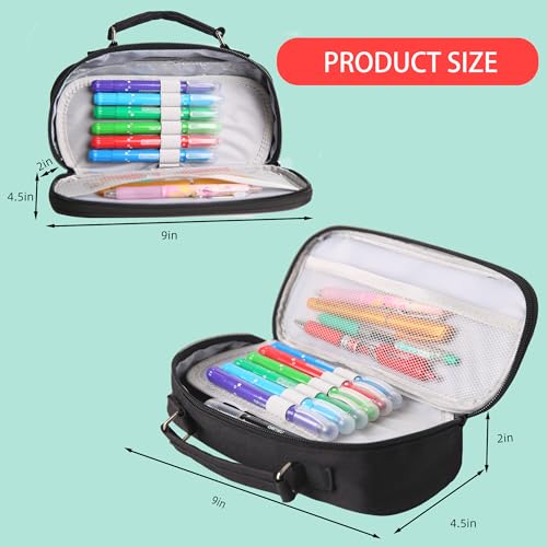 Image of Black Pencil Case Organizer, Large Capacity Penci Pouch, Durable Pencil Bag for School, Office,Travel,Pen Case Perfect for Storing Pens,Pencils,Study Supplies