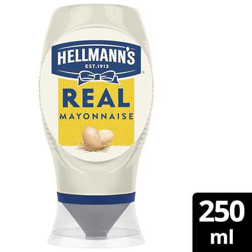 Hellmann's Real Mayonnaise mit Freilandeiern, 100% natürliche Zutaten ideal für Burger, Pommes und Salate, 250 ml Squeezer-Flasche