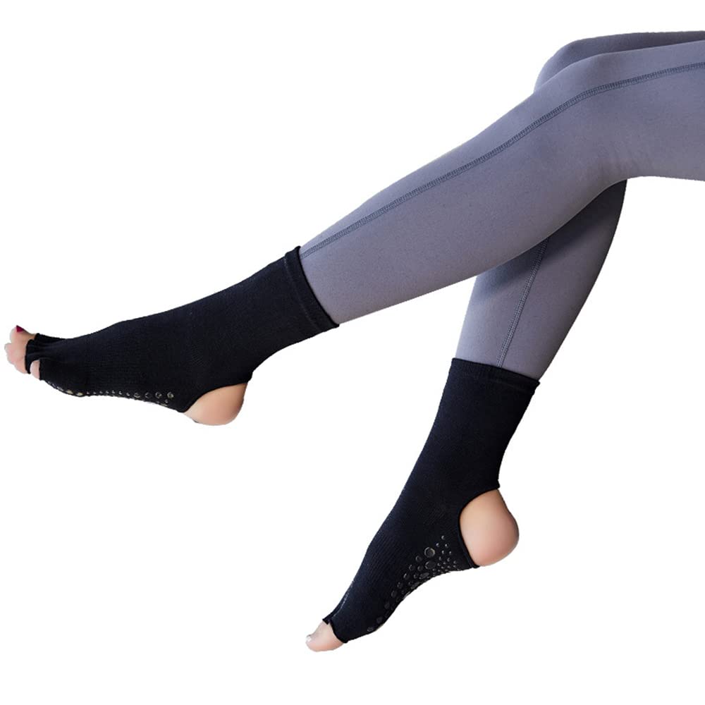 2Pair Agarre Antideslizante Sin Dedos Calcetines De Yoga Sin Dedos Desnudos Calcetines De Yoga Sin Tirantes