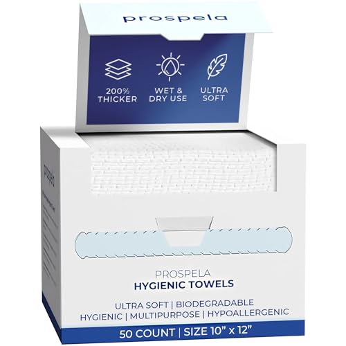 Prospela The Original Disposable Face Towels XL - Hygienic, Hypoallergenic, Ultra-Soft, Clean Skin Facial Towels for Sensitive Skin - Perfect for Daily Use, Travel, Makeup Removal, Dry Wipes