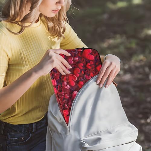 Funda para portátil 13-14 pulgadas con patrón de corazones rojos miniatura 6