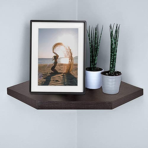 Rank Floating Corner Shelves Wall Mounted Display Organizer Storage Shelf Set Of 2 For Bathroom, Bedroom, Living Room, Kitchen, Office And More (Espresso) #TOP1