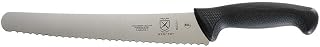 Mercer Culinary Millennia 10-Inch Left-Handed Wavy Edge Bread Knife - Black Handle, High-Carbon Japanese Steel