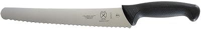 Mercer Culinary M23211 Millennia Black Handle, 10-Inch Left Handed Wavy Edge Wide, Bread Knife