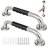 【Material de acero inoxidable de alta resistencia】 Nuestras barras de agarre para ducha antideslizantes están hechas de acero inoxidable SUS304, impermeable y a prueba de humedad, con una superficie resistente a la corrosión, duradera y no se daña fácilmente por la corrosión. La longitud total del mango de la ducha es de 11,8 pulgadas y el diámetro de la varilla de 0,98 pulgadas es adecuado para todas las formas de mano, y es fácil de agarrar la varilla para mayor soporte.