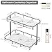 Bathroom Organizer Countertop Perfume Organizer Makeup Organizer Cosmetics Storage Display Rack Vanity Tray Dresser Stainless Steel Gold Shelf White Marble Ceramic Tray