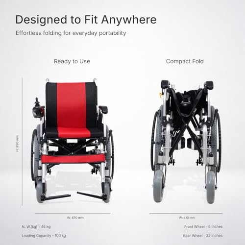 Image of EVOX Electric Wheel Chair With (24 V 12AH) 12-15 km per Charge, Lithium Ion Battery Specially-abled WC-101
