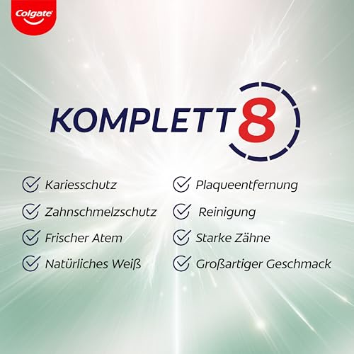 Colgate Komplett 8 in 1 Zahncreme 75ml / Natürliche Kräuter / 8 Vorteile für deine tägliche Mundpflege / Colgate Zahnpasta mit Kariesschutz / Zahnschmelzschutz / Zahnreinigung – Bild 3