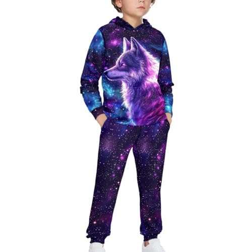 Girls Hoodie Sets 5-12 Years Kids Fall 2 Piece Outfits Novelty Long Sleeve Pullover Sweatsuit, School Outdoor3