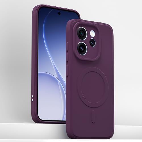 Image of Pikkme Back Cover for Oppo Reno15 Pro 5G Soft Matte Silicone Mag-Safe Design (Mag-Safe Not Support) Camera Protection | Slim Fit Bumper Cover (Purple)