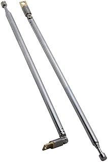 Ancable 2-Pack Replacement 62cm 24.4" Long 4 Sections Telescopic Antenna for Radio AM FM TV