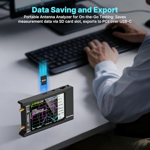 Image of AURSINC NanoVNA-H4 Vector Network Analyzer with 32GB Card, V4.4 9KHz-1.5GHz 4 inch Touchscreen Nano VNA Antenna Analyzer Ham Radio, HF VHF UHF Measuring S Parameters, SWR, Phase, Delay, Smith Chart